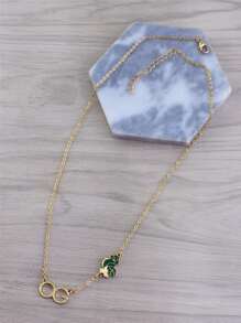 Letter Pendant Necklace - Yellow Gold - View 1