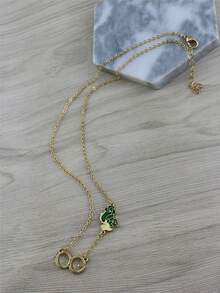 Letter Pendant Necklace - Yellow Gold - View 2