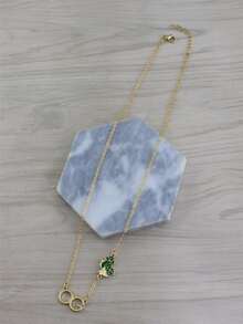 Letter Pendant Necklace - Yellow Gold - View 3