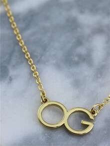 Letter Pendant Necklace - Yellow Gold - View 7