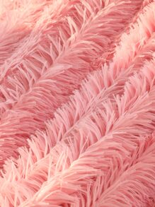 1pc Plain Plush Blanket - Coral Pink - View 3