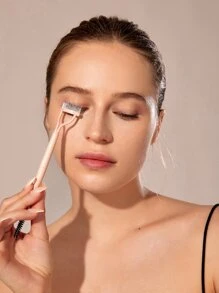 Lược chải lông mày 2 trong 1 Gấp & chải lông mi Bộ phân tách lông mày chải lông mi - Màu Hồng  San hô - Xem 4