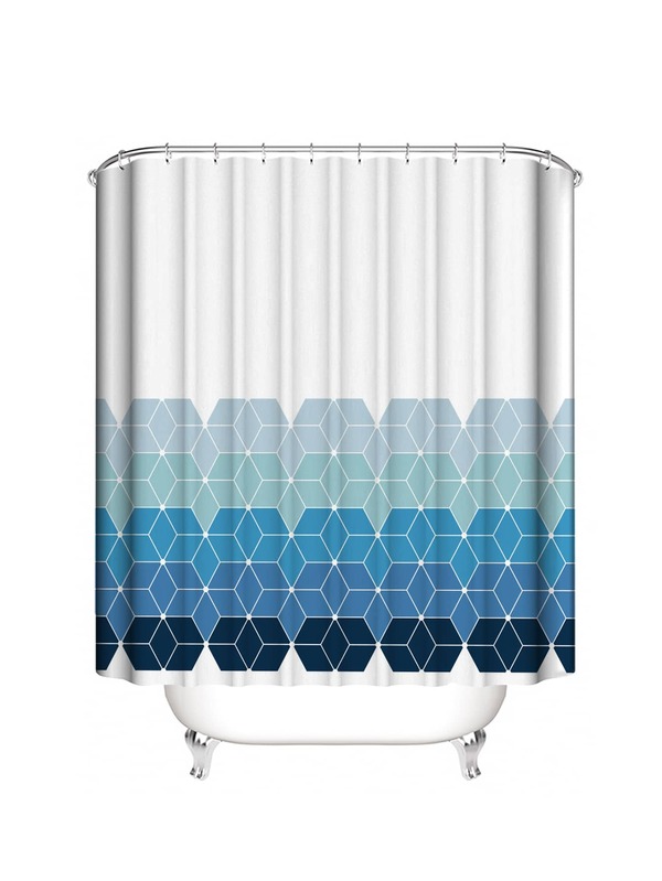 Geometric Print Waterproof Shower Curtain SHEIN USA