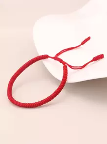 1入組極簡手環時尚朋克首飾類禮品適合男士受歡迎 - 紅色 - 查看 2