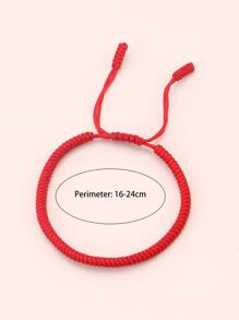 1入組極簡手環時尚朋克首飾類禮品適合男士受歡迎 - 紅色 - 查看 5