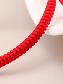 1入組極簡手環時尚朋克首飾類禮品適合男士受歡迎 - 紅色 - 查看 6