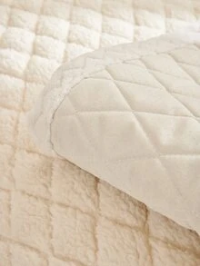 1pc Elk Label Decor Fuzzy Sofa Towel - Camel - View 4