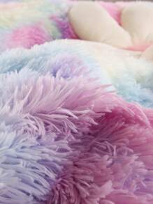 Tie Dye Fuzzy Duvet Cover Set Without Filler - Multicolor - View 3
