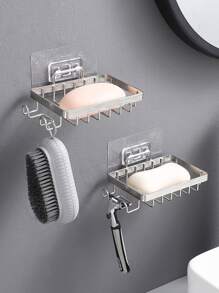 1 hộp đựng xà phòng bằng thép không gỉ trang trí phòng tắm mùa thu trở lại trường - Bạc - Xem 3