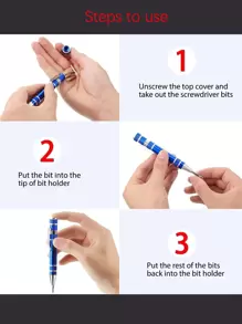 9pcs/Set Random Color Mini Aluminum Alloy Screwdriver, Creative Multipurpose Portable Replaceable Screwdriver Kit, Repair Tool, Tools For Men - Multicolor - View 5