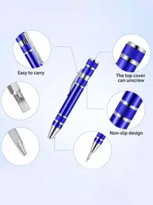 9pcs/Set Random Color Mini Aluminum Alloy Screwdriver, Creative Multipurpose Portable Replaceable Screwdriver Kit, Repair Tool, Tools For Men - Multicolor - View 6