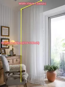 Bubaba 1 pièce Rideau de fenêtre de chambre à coucher en dentelle blanche ajourée, rideau transparent bohème vintage semi-occultant avec franges fait main, convient pour le salon, la chambre à coucher, la salle à manger, l'hôtel, le café, la salle de sport, toutes saisons