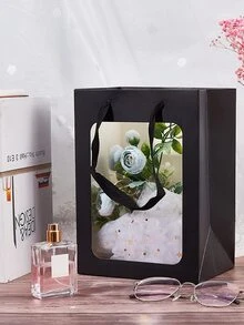 2pcs Clear Gift Bag - Black - View 2