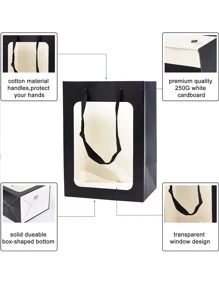 2pcs Clear Gift Bag - Black - View 3