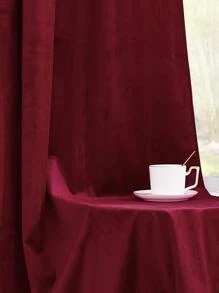 素色1片遮光窗簾 - 酒紅色 - 查看 4