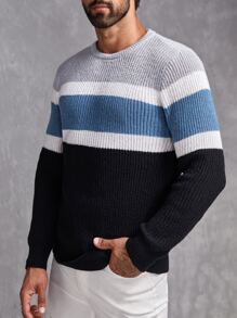 GENTILAND Hombres Jersey de color combinado - Multicolor - Ver 1