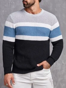 GENTILAND Hombres Jersey de color combinado - Multicolor - Ver 2