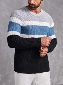 GENTILAND Hombres Jersey de color combinado - Multicolor - Ver 3