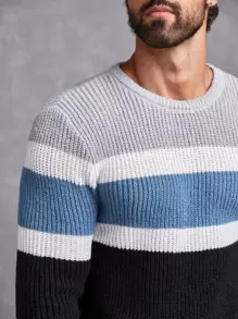 GENTILAND Hombres Jersey de color combinado - Multicolor - Ver 5