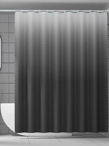 1pc Ombre Waterproof Shower Curtain - Dark Grey - View 2