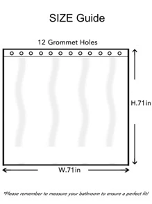 Cortina de ducha con estampado de rayas - Blanco - Ver 3