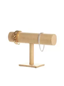 1pc T-Shaped Bracelet Display Rack,Bracelet Display Stand, Bracelet Display Holder, Bangle Holder, Bangle Organization - Brown - View 1