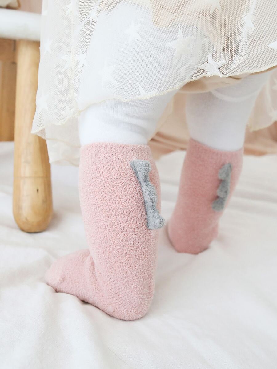 Toddler Kids Solid Socks - Pink - View 1