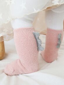 Toddler Kids Solid Socks - Pink - View 3