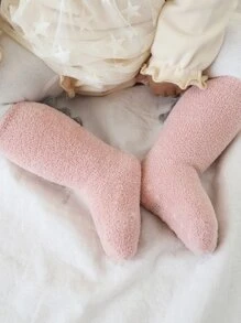 Toddler Kids Solid Socks - Pink - View 5