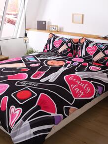 Makeup Print Duvet Cover Set Without Filler