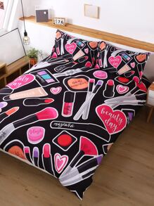 Makeup Print Duvet Cover Set Without Filler