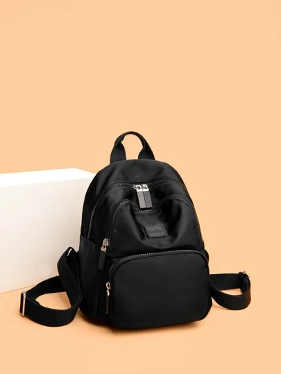 防水、便携式字母贴片装饰功能性背包，适合少女、女大学生、白领工作者，非常适合大学、工作、商务、通勤、轻便耐用的小背包、迷你背包，适合返校和旅行学校背包、学校用品、防水、轻便、可爱，适合少女、女大学生、新秀和白领工作者、白领工作者，非常适合返校、大学、办公室、度假、海滩