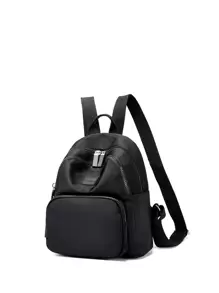Mochila funcional, impermeable y portátil con parches de letras decorativos, perfecta para adolescentes, mujeres universitarias, trabajadores de cuello blanco. Ideal para la universidad, el trabajo, los negocios, el transporte. Mochila pequeña, ligera y duradera. Mochila mini para volver al colegio y viajar. Mochila escolar, útiles escolares, impermeable, ligera, bonita. Adecuada para adolescentes, mujeres universitarias, principiantes y trabajadores de cuello blanco. Perfecta para volver al colegio, la universidad, la oficina, las vacaciones y la playa