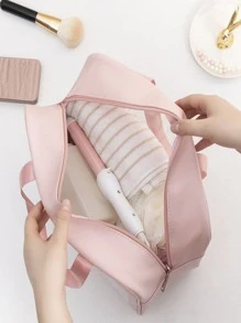 Letter Graphic Travel Storage Bag - Pink - View 3