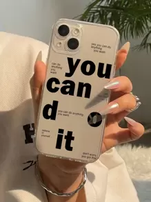 字母图案手机壳，兼容 15/15 Plus/15 Pro/15 Pro Max国际版，非国内版 - 黑與白 - 查看 4