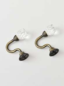 2 piezas Gancho de Cortina con diseño de flor - Bronce - Ver 2