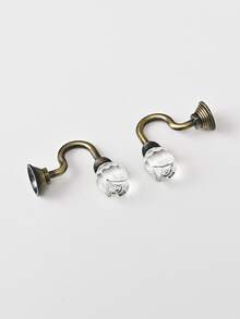 2 piezas Gancho de Cortina con diseño de flor - Bronce - Ver 3