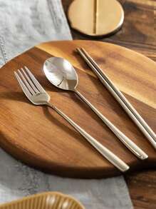 3pcs Stainless Steel Cutlery Set - Silver - View 1