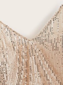 SHEIN Essnce Plus Sequins Cami Top - Champagne - View 4