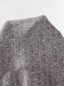 SHEIN Maternity Tie Waist Rib Knit Trousers - Grey - View 7