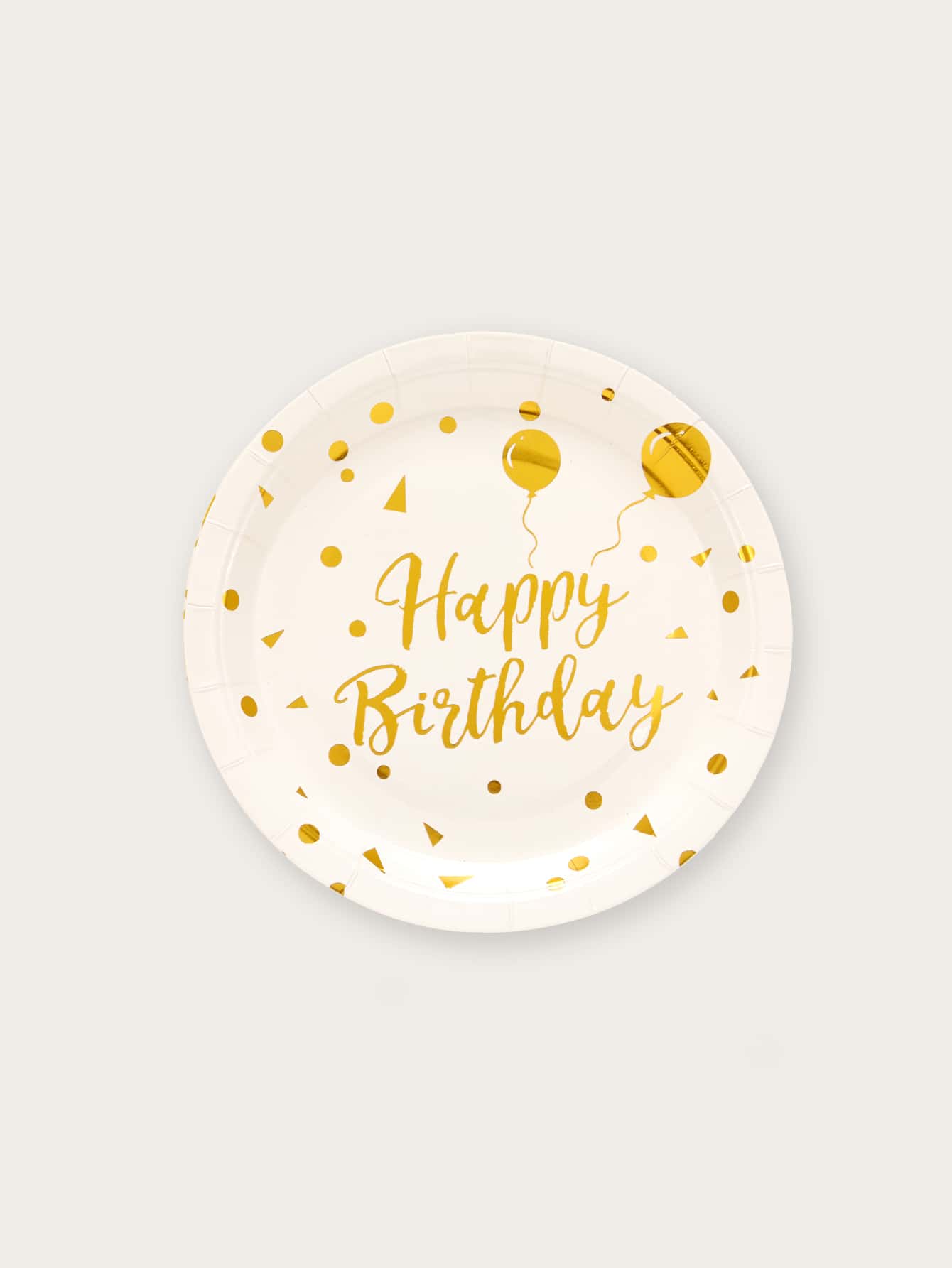 10入組金屬質感小氣球和字母圖案一次性盤子 - 彩色 - 查看 1