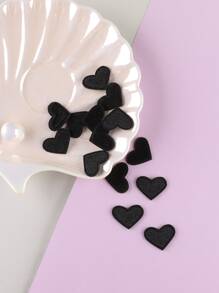 8入組愛心刺繡熨燙貼片 - 黑色 - 查看 3