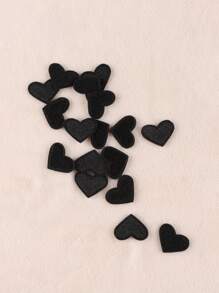 8入組愛心刺繡熨燙貼片 - 黑色 - 查看 6