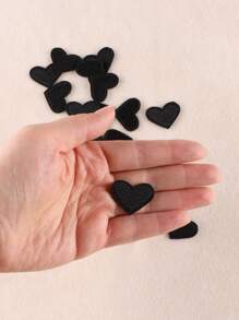 8入組愛心刺繡熨燙貼片 - 黑色 - 查看 4