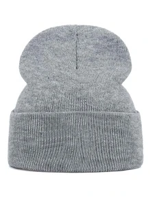 Men Letter Embroidered Beanie - Grey - View 2