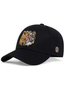 Gorra de béisbol bordada con tigre para hombre, estilo callejero - Negro - Ver 1