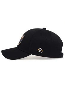 Gorra de béisbol bordada con tigre para hombre, estilo callejero - Negro - Ver 2