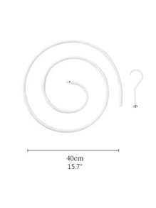 1pc Spiral Design Quilt Hanger, White Iron Large Bed Sheet Drying Rack For Household - White - View 3