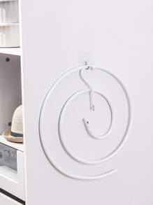 1pc Spiral Design Quilt Hanger, White Iron Large Bed Sheet Drying Rack For Household - White - View 4