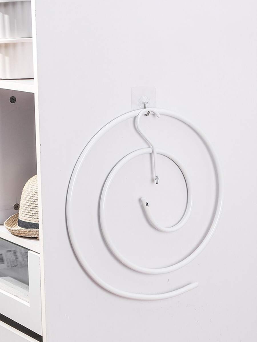 1pc Spiral Design Quilt Hanger, White Iron Large Bed Sheet Drying Rack